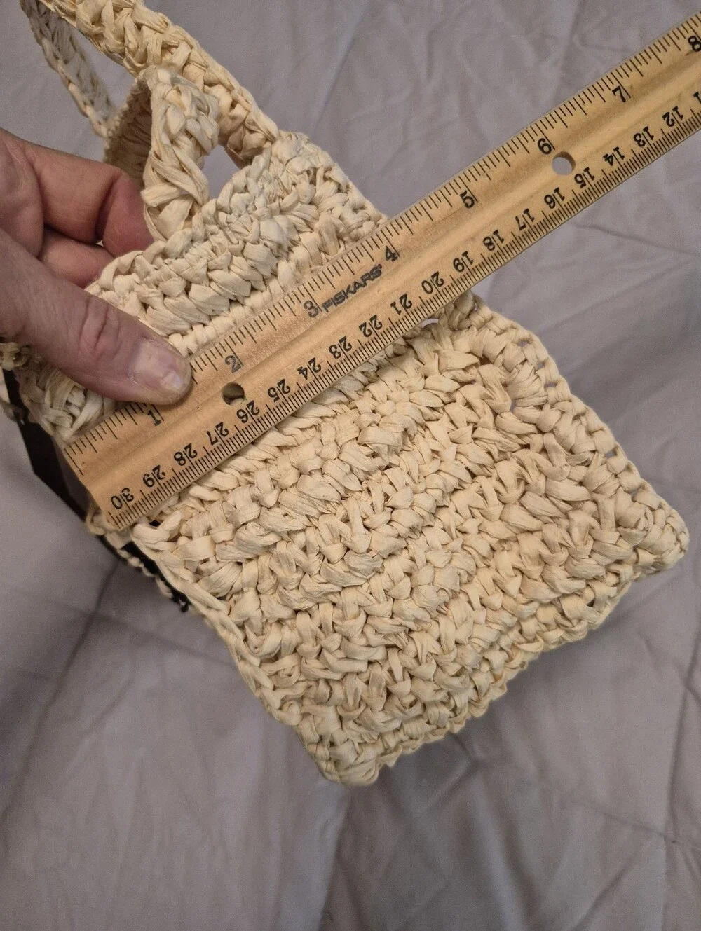 NWT Universal Thread Cream Colored Raffia Crocheted Bag